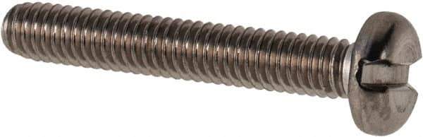 Value Collection - M2.5x0.45 Metric Coarse, 16mm Length Under Head Slotted Drive Machine Screw - Pan Head, Grade 316 & A4 Stainless Steel, Uncoated, Without Washer - Industrial Tool & Supply