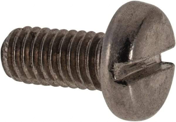 Value Collection - M3x0.50 Metric Coarse, 6mm Length Under Head Slotted Drive Machine Screw - Pan Head, Grade 316 & A4 Stainless Steel, Uncoated, Without Washer - Industrial Tool & Supply