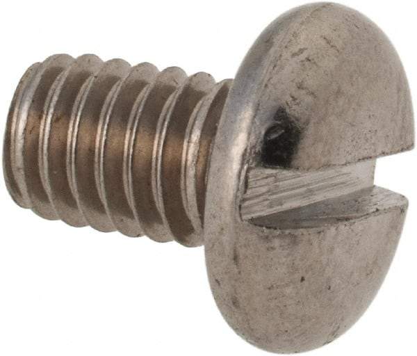 Value Collection - M4x0.70 Metric Coarse, 6mm Length Under Head Slotted Drive Machine Screw - Pan Head, Grade 316 & A4 Stainless Steel, Uncoated, Without Washer - Industrial Tool & Supply