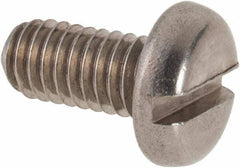Value Collection - M4x0.70 Metric Coarse, 8mm Length Under Head Slotted Drive Machine Screw - Pan Head, Grade 316 & A4 Stainless Steel, Uncoated, Without Washer - Industrial Tool & Supply