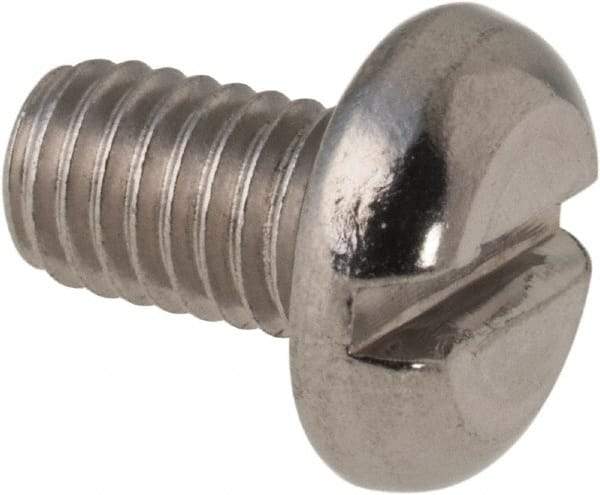 Value Collection - M5x0.80 Metric Coarse, 8mm Length Under Head Slotted Drive Machine Screw - Pan Head, Grade 316 & A4 Stainless Steel, Uncoated, Without Washer - Industrial Tool & Supply