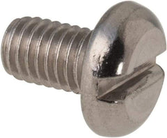 Value Collection - M5x0.80 Metric Coarse, 8mm Length Under Head Slotted Drive Machine Screw - Pan Head, Grade 316 & A4 Stainless Steel, Uncoated, Without Washer - Industrial Tool & Supply