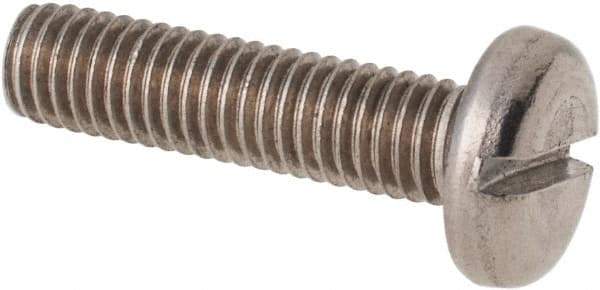 Value Collection - M5x0.80 Metric Coarse, 20mm Length Under Head Slotted Drive Machine Screw - Pan Head, Grade 316 & A4 Stainless Steel, Uncoated, Without Washer - Industrial Tool & Supply