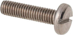 Value Collection - M5x0.80 Metric Coarse, 20mm Length Under Head Slotted Drive Machine Screw - Pan Head, Grade 316 & A4 Stainless Steel, Uncoated, Without Washer - Industrial Tool & Supply