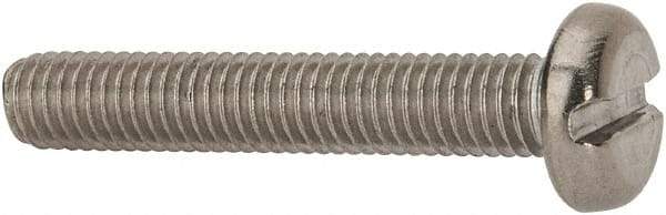 Value Collection - M5x0.80 Metric Coarse, 30mm Length Under Head Slotted Drive Machine Screw - Pan Head, Grade 316 & A4 Stainless Steel, Uncoated, Without Washer - Industrial Tool & Supply