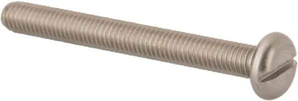 Value Collection - M5x0.80 Metric Coarse, 45mm Length Under Head Slotted Drive Machine Screw - Pan Head, Grade 316 & A4 Stainless Steel, Uncoated, Without Washer - Industrial Tool & Supply