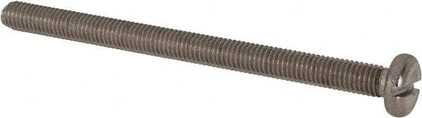 Value Collection - M5x0.80 Metric Coarse, 70mm Length Under Head Slotted Drive Machine Screw - Pan Head, Grade 316 & A4 Stainless Steel, Uncoated, Without Washer - Industrial Tool & Supply