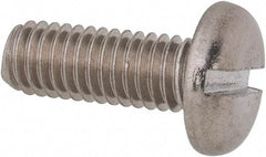 Value Collection - M6x1.00 Metric Coarse, 16mm Length Under Head Slotted Drive Machine Screw - Pan Head, Grade 316 & A4 Stainless Steel, Uncoated, Without Washer - Industrial Tool & Supply