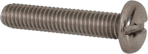 Value Collection - M6x1.00 Metric Coarse, 30mm Length Under Head Slotted Drive Machine Screw - Pan Head, Grade 316 & A4 Stainless Steel, Uncoated, Without Washer - Industrial Tool & Supply