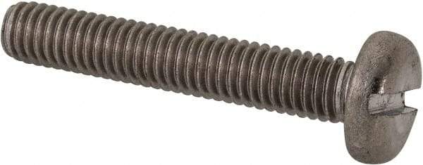 Value Collection - M6x1.00 Metric Coarse, 35mm Length Under Head Slotted Drive Machine Screw - Pan Head, Grade 316 & A4 Stainless Steel, Uncoated, Without Washer - Industrial Tool & Supply