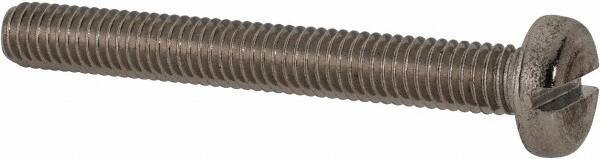Value Collection - M6x1.00 Metric Coarse, 40mm Length Under Head Slotted Drive Machine Screw - Pan Head, Grade 316 & A4 Stainless Steel, Uncoated, Without Washer - Industrial Tool & Supply