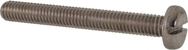 Value Collection - M6x1.00 Metric Coarse, 50mm Length Under Head Slotted Drive Machine Screw - Pan Head, Grade 316 & A4 Stainless Steel, Uncoated, Without Washer - Industrial Tool & Supply