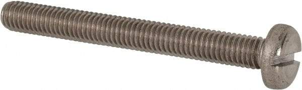 Value Collection - M6x1.00 Metric Coarse, 55mm Length Under Head Slotted Drive Machine Screw - Pan Head, Grade 316 & A4 Stainless Steel, Uncoated, Without Washer - Industrial Tool & Supply