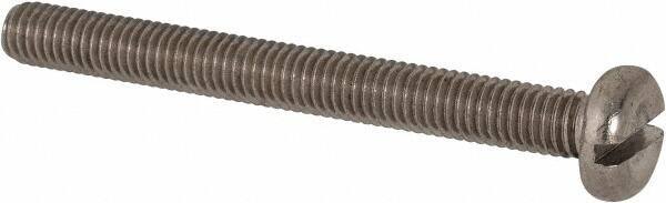Value Collection - M6x1.00 Metric Coarse, 60mm Length Under Head Slotted Drive Machine Screw - Pan Head, Grade 316 & A4 Stainless Steel, Uncoated, Without Washer - Industrial Tool & Supply