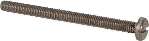 Value Collection - M6x1.00, 80mm Length Under Head Slotted Drive Machine Screw - Pan Head, Grade 316 & A4 Stainless Steel, Uncoated, Without Washer - Industrial Tool & Supply