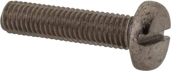 Value Collection - M8x1.25 Metric Coarse, 35mm Length Under Head Slotted Drive Machine Screw - Pan Head, Grade 316 & A4 Stainless Steel, Uncoated, Without Washer - Industrial Tool & Supply