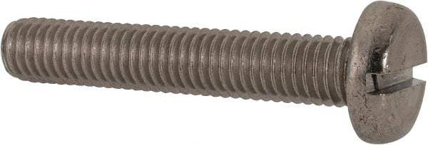 Value Collection - M8x1.25, 45mm Length Under Head Slotted Drive Machine Screw - Pan Head, Grade 316 & A4 Stainless Steel, Uncoated, Without Washer - Industrial Tool & Supply