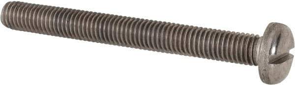 Value Collection - M8x1.25, 75mm Length Under Head Slotted Drive Machine Screw - Pan Head, Grade 316 & A4 Stainless Steel, Uncoated, Without Washer - Industrial Tool & Supply