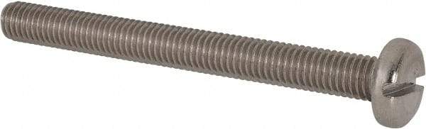 Value Collection - M8x1.25 Metric Coarse, 80mm Length Under Head Slotted Drive Machine Screw - Pan Head, Grade 316 & A4 Stainless Steel, Uncoated, Without Washer - Industrial Tool & Supply