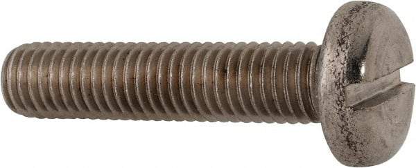 Value Collection - M10x1.50, 45mm Length Under Head Slotted Drive Machine Screw - Pan Head, Grade 316 & A4 Stainless Steel, Uncoated, Without Washer - Industrial Tool & Supply