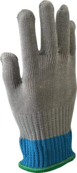 Whizard - Size XS (6), ANSI Cut Lvl 5, HPPE Fiber/Stainless Steel Cut Resistant Gloves - Knit Wrist, Silver, Ambidextrous - Industrial Tool & Supply