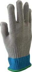 Whizard - Size XS (6), ANSI Cut Lvl 5, HPPE Fiber/Stainless Steel Cut Resistant Gloves - Knit Wrist, Silver, Ambidextrous - Industrial Tool & Supply