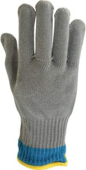 Whizard - Size S (7), ANSI Cut Lvl 5, HPPE Fiber/Stainless Steel Cut Resistant Gloves - Knit Wrist, Silver, Ambidextrous - Industrial Tool & Supply