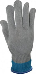 Whizard - Size M (8), ANSI Cut Lvl 5, HPPE Fiber/Stainless Steel Cut Resistant Gloves - Knit Wrist, Silver, Ambidextrous - Industrial Tool & Supply