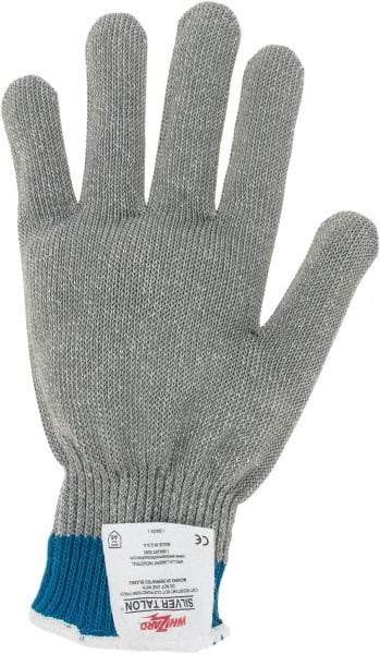 Whizard - Size L (9), ANSI Cut Lvl 5, HPPE Fiber/Stainless Steel Cut Resistant Gloves - Knit Wrist, Silver, Ambidextrous - Industrial Tool & Supply