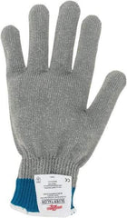 Whizard - Size L (9), ANSI Cut Lvl 5, HPPE Fiber/Stainless Steel Cut Resistant Gloves - Knit Wrist, Silver, Ambidextrous - Industrial Tool & Supply