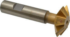 Whitney Tool Co. - 1-1/2° 1-1/2" Cut Diam, 1/2" Cut Width, 5/8" Shank, Carbide-Tipped Double-Angle Cutter - Industrial Tool & Supply