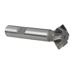 Whitney Tool Co. - 1° 1" Cut Diam, 3/8" Cut Width, 1/2" Shank, Carbide-Tipped Double-Angle Cutter - Industrial Tool & Supply