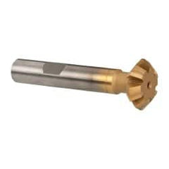 Whitney Tool Co. - 3/4° 3/4" Cut Diam, 1/4" Cut Width, 3/8" Shank, Carbide-Tipped Double-Angle Cutter - Industrial Tool & Supply