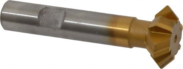 Whitney Tool Co. - 1° 1" Cut Diam, 3/8" Cut Width, 1/2" Shank, Carbide-Tipped Double-Angle Cutter - Industrial Tool & Supply