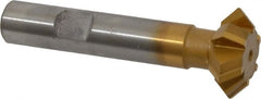 Whitney Tool Co. - 1° 1" Cut Diam, 3/8" Cut Width, 1/2" Shank, Carbide-Tipped Double-Angle Cutter - Industrial Tool & Supply