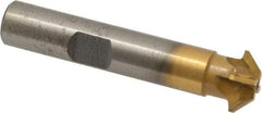 Whitney Tool Co. - 1/2" Diam x 1/8" Width of Cut, 45° Included Angle, Shank Connection, Carbide Tipped Single Angle Cutter - 3/8" Shank Diam, 2-1/8" Overall Length, Right Hand Cut, TiN Coated - Industrial Tool & Supply