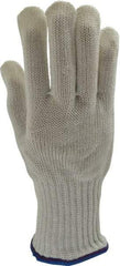 Whizard - Size M (8), ANSI Cut Lvl 5, Kevlar/Spectra/Stainless Steel Cut Resistant Gloves - Knit Wrist, White, Ambidextrous - Industrial Tool & Supply