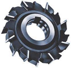 Made in USA - 4" Diam x 1-1/8" Width of Cut, 18 Teeth, High Speed Steel Side Milling Cutter - Staggered Teeth, Uncoated - Industrial Tool & Supply