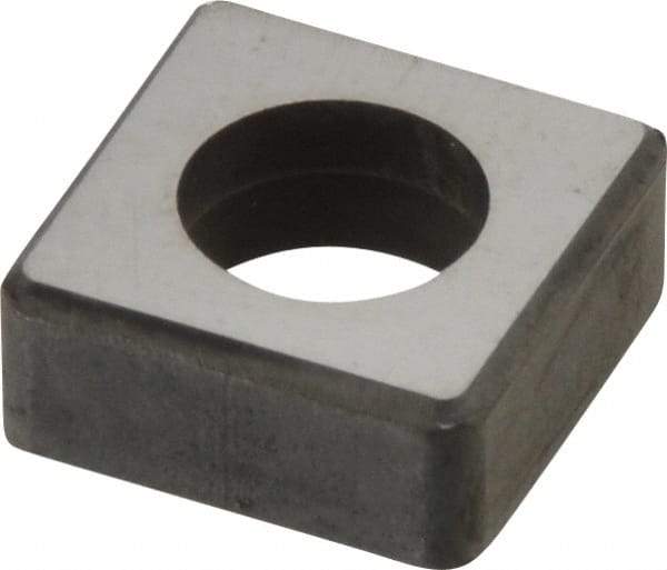 Made in USA - 1/2" Inscribed Circle, Square Shim for Indexables - Carbide, 3/16" Thick, ISSN Shim Style, Negative Rake - Industrial Tool & Supply