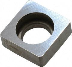 Made in USA - 1/2" Inscribed Circle, Square Shim for Indexables - Carbide, 3/16" Thick, SM Shim Style, Negative Rake - Industrial Tool & Supply