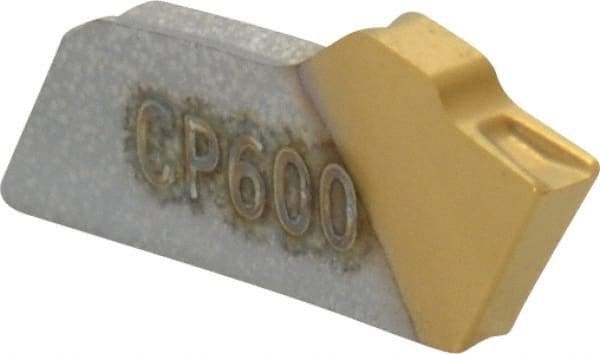 Seco - 150.101.4 16 CP600 Grade, 0.055" Cutting Width, Carbide Cutoff Insert - 0° Neutral Lead Angle, 0.006" Cnr Rad, TiAlN/TiN Coated, Single End - Industrial Tool & Supply