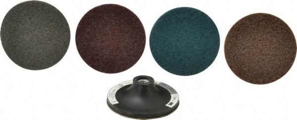 3M - 5 Piece, 4" Disc Diam, Abrasive Disc Kit - Nonwoven, Coarse, Medium, Very Fine, Super Fine Grade, Aluminum Oxide\xB6Silicon Carbide - Industrial Tool & Supply