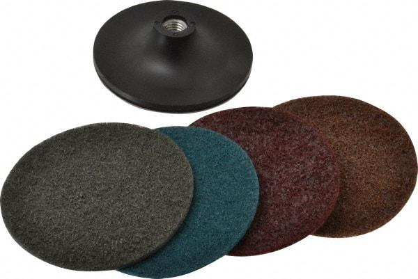 3M - 5 Piece, 4-1/2" Disc Diam, Abrasive Disc Kit - Nonwoven - Industrial Tool & Supply