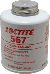 Loctite - 350 ml Brush Top Can White Pipe Sealant - Methacrylate Ester, 400°F Max Working Temp, For Sealing Metal Tapered Pipe Threads & Fittings Up to 2" - Industrial Tool & Supply