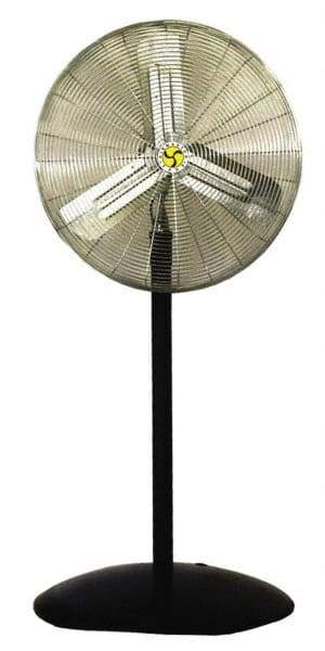 Airmaster - 30" Blade, 1/3 hp, 5,143, 5,943 & 7,794 CFM, Oscillating Industrial Circulation Fan - Pedestal, 115 Volts, 2.5 Amps, 3 Speed - Industrial Tool & Supply