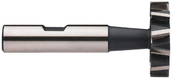 Interstate - 7/8" Diam x 7/32" Face Width, High Speed Steel, 10 Teeth, Shank Connection Woodruff Keyseat Cutter - Uncoated, 2-7/32" OAL x 1/2" Shank, Staggered Teeth, ANSI 707, Old Standard 12 - Industrial Tool & Supply