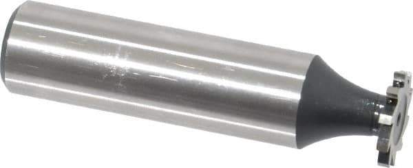 Interstate - 1/2" Diam x 1/16" Face Width, High Speed Steel, 8 Teeth, Shank Connection Woodruff Keyseat Cutter - Uncoated, 2-1/16" OAL x 1/2" Shank, Straight Teeth, ANSI 204, Old Standard 1 - Industrial Tool & Supply