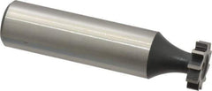 Interstate - 1/2" Diam x 1/8" Face Width, High Speed Steel, 8 Teeth, Shank Connection Woodruff Keyseat Cutter - Uncoated, 2-1/8" OAL x 1/2" Shank, Straight Teeth, ANSI 404, Old Standard 3 - Industrial Tool & Supply