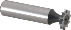 Interstate - 5/8" Diam x 3/32" Face Width, High Speed Steel, 8 Teeth, Shank Connection Woodruff Keyseat Cutter - Uncoated, 2-3/32" OAL x 1/2" Shank, Straight Teeth, ANSI 305, Old Standard 4 - Industrial Tool & Supply
