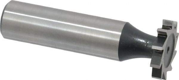 Interstate - 3/4" Diam x 1/8" Face Width, High Speed Steel, 10 Teeth, Shank Connection Woodruff Keyseat Cutter - Uncoated, 2-1/8" OAL x 1/2" Shank, Straight Teeth, ANSI 406, Old Standard 7 - Industrial Tool & Supply